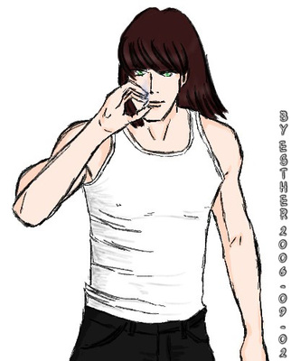 major_2006-09-02
Again an OOC image: Klaus with just an undershirt to cover the upper part of his body :D
Err... and please ignore the eyes. I always fuck it up, when I try to colour them -.-° 
Image drawn and coloured solely with "Open Canvas".
Keywords: Major, Klaus